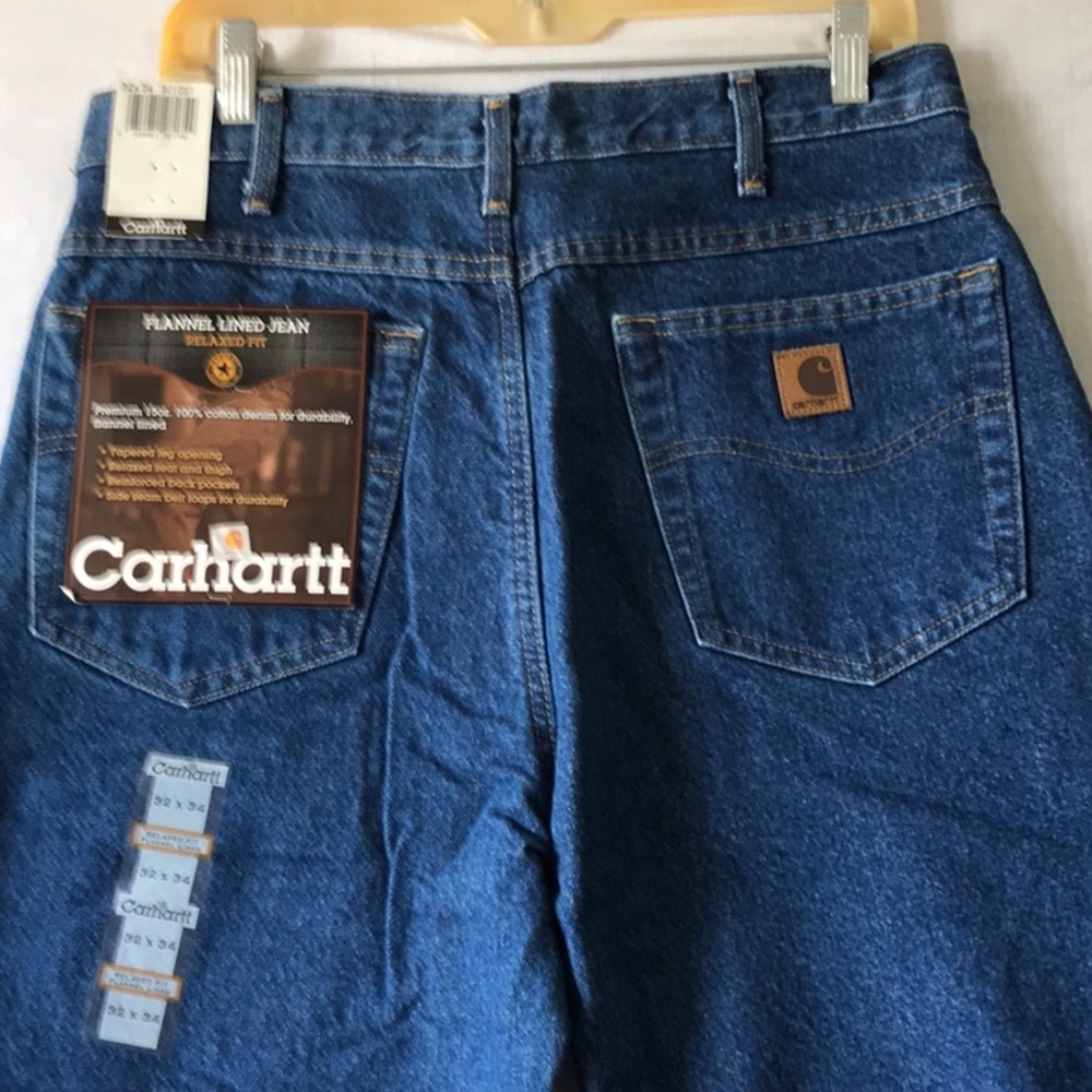 Vintage Carhartt flannel lined relaxed jeans. - Picture 7 of 9